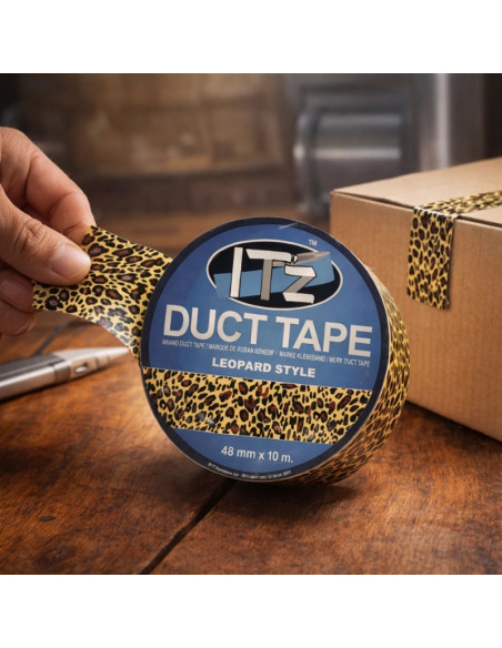 Banda adeziva decorativa, 48mm x 10m, ITZ DucTape 10, Leopard Style 02100