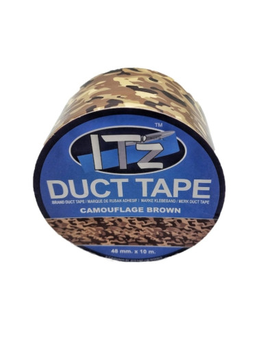 Banda adeziva decorativa, 48mm x 10m, ITZ DucTape 12, Camouflage Broown 02124