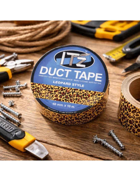 Banda adeziva decorativa, 48mm x 10m, ITZ DucTape 10, Leopard Style 02100