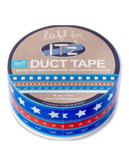 Banda adeziva decorativa, 48mm x 10m, ITZ DucTape 45, Stelute Lief 02452