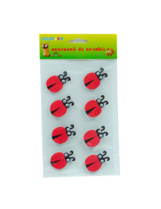 Accesorii creatie - Buburuza, sticker gumat, set 8 buc, Colorarte