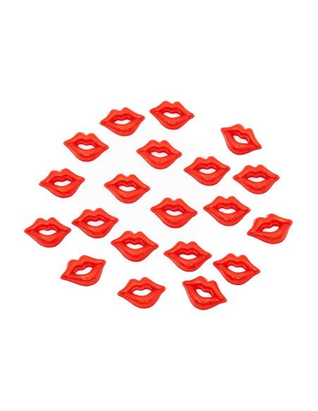 Accesorii creatie - margele buze plastic, rosii, 20mm, VRAC, set 750 buc, Colorarte