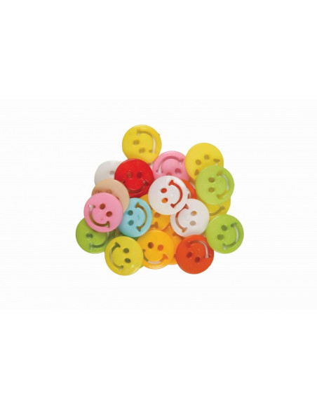 Accesorii creatie - nasturi zambareti plastic, 15mm, VRAC, set 1000 buc, Colorarte