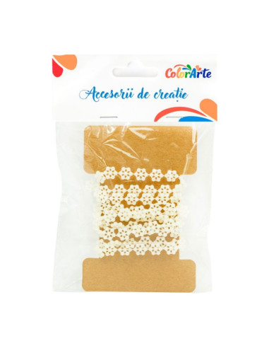 Accesorii creatie - perle, model fulg de nea, 1.5m, Colorarte MY039