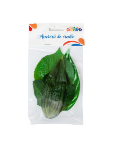 Accesorii creatie - frunze plastic, diverse modele, didactic, set 4 buc, Colorarte MY045
