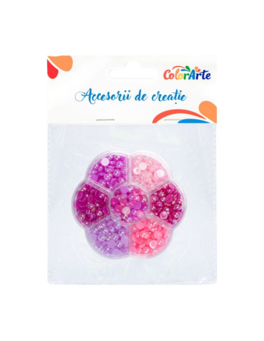 Accesorii creatie - perle, diverse culori, cutie floare, Colorarte MTCR-7HPB2