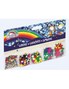 Accesorii creatie - confetti, stele, 5 dimensiuni x 2g, 10g, Fiorello, GR-K251 / 170-2243