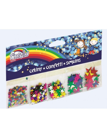 Accesorii creatie - confetti, stele, 5 dimensiuni x 2g, 10g, Fiorello, GR-K251 / 170-2243