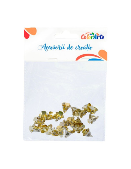 Accesorii creatie - clopotei metal, aurii, 15mm, set 20 buc, Colorarte MTCR-BD167