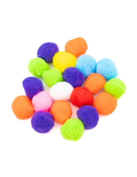 Accesorii creatie - Pom Pom textil, diverse culori, 10mm, VRAC, set 2000 buc, Colorarte