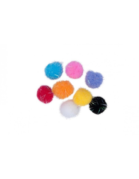 Accesorii creatie - Pom Pom textil, diverse culori, 20mm, VRAC, set 500 buc, Colorarte