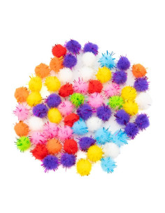 Accesorii creatie - Pom Pom textil cu sclipici, diverse culori, 20mm, VRAC, set 500 buc, Colorarte