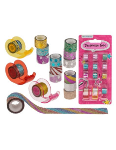 Banda decorativa mini, cu 3 dispensere, 13mm, diverse modele, Out of the blue, 29/2873 / 37103, set 12 buc