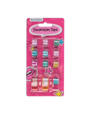 Banda decorativa mini, cu 3 dispensere, 13mm, diverse modele, Out of the blue, 29/2873 / 37103, set 12 buc