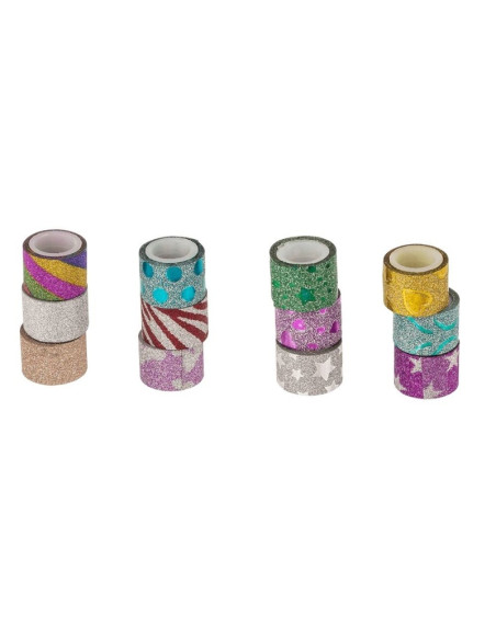 Banda decorativa mini, cu 3 dispensere, 13mm, diverse modele, Out of the blue, 29/2873 / 37103, set 12 buc