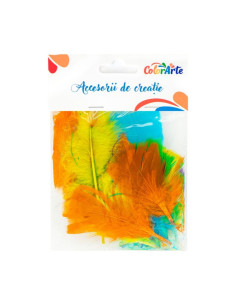 Accesorii creatie - pene colorate, 7-11cm, set 24 buc, Colorarte