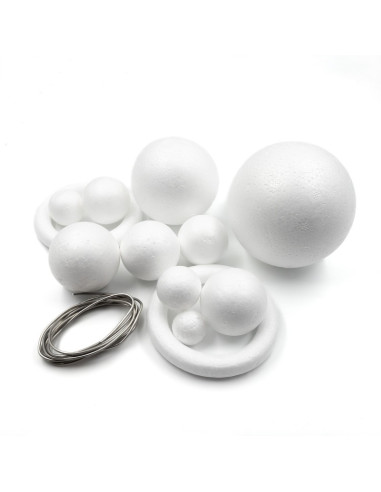 Accesorii creatie - polistiren - Sistem Solar, Colorarte, set de 13 buc
