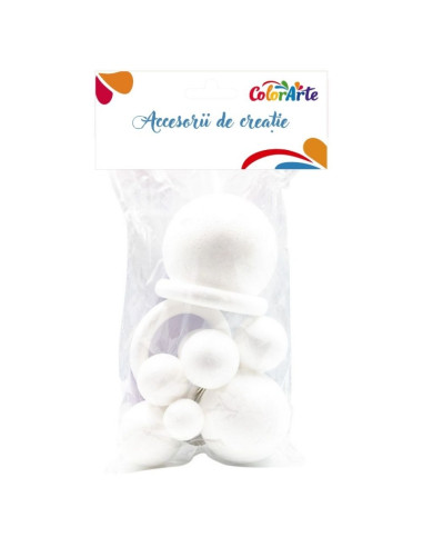 Accesorii creatie - polistiren - Sistem Solar, Colorarte, set de 13 buc