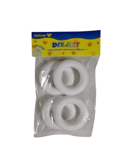 Accesorii creatie - polistiren - cerculete albe, 8cm, set 4 buc, Colorarte