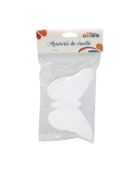 Accesorii creatie - polistiren - fluture, 16cm, set 2 buc, Colorarte MY031