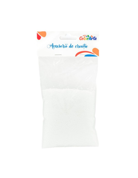 Accesorii creatie - polistiren - bile, alb, 2mm, Colorarte, MY004, 10g/punga