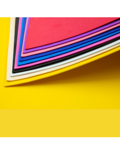 Hartie gumata 40x60cm, 2mm, simplu, diverse culori, set 10 culori, Colorarte