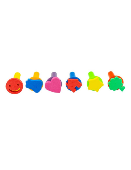 Forme decorative - hartie gumata - stampile cu diverse forme, 5.5cm, set 6 buc, Colorarte, MY043
