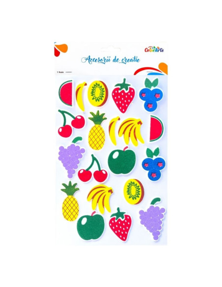 Forme decorative - hartie gumata autoadeziva - fructe, Colorarte, MTCR-EA676, 18x11cm