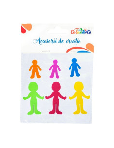 Forme decorative - hartie gumata autoadeziva - siluete umane, Colorarte, MTCR-EA240, set 6 buc