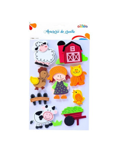 Forme decorative - hartie gumata autoadeziva - fetite / animale, Colorarte, MTCR-EA671, 18x11cm