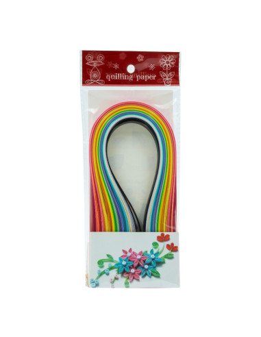 Hartie quilling, 1x39cm, diverse culori intense, set 150 buc