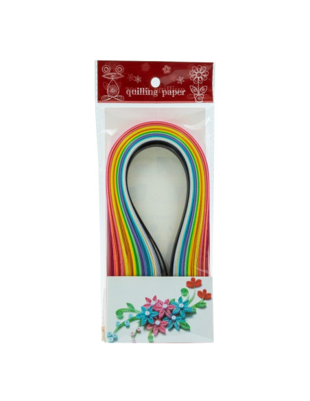 Hartie quilling, 1x39cm, diverse culori intense, set 150 buc