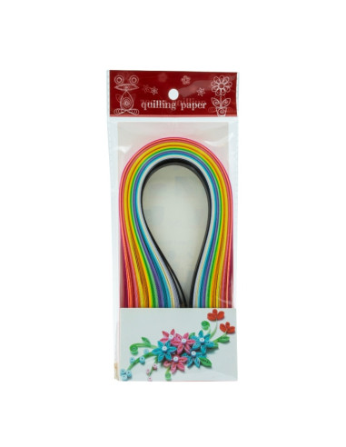 Hartie quilling, 1x39cm, diverse culori intense, set 150 buc