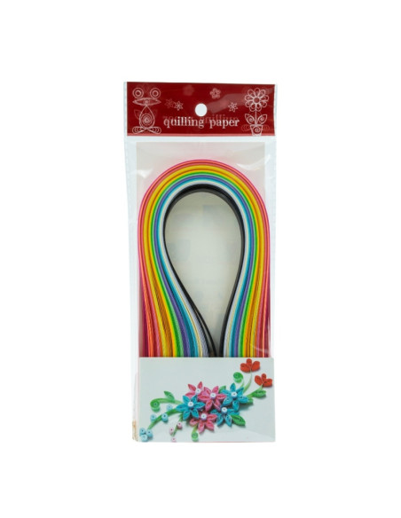 Hartie quilling, 1x39cm, diverse culori intense, set 150 buc