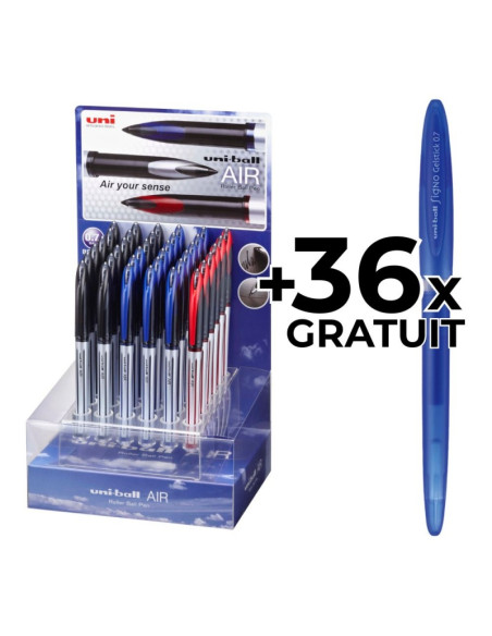 Display 36x Roller Uni-ball AIR Micro UBA-188EL-M, 0.5mm + 36x UM-170 albastru gratuit