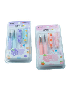 Set 2 xStilou CNX 6381, 2 tipuri penita, 2 patroane, culori pastel