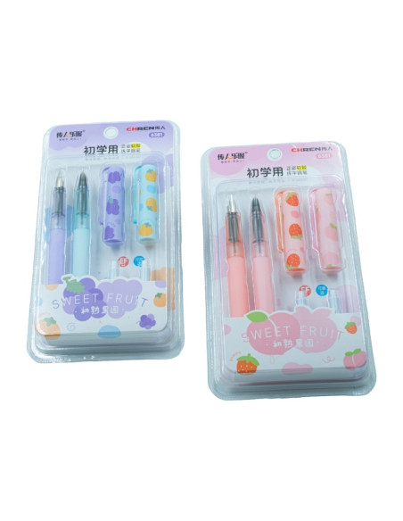 Set 2 xStilou CNX 6381, 2 tipuri penita, 2 patroane, culori pastel