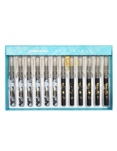 Stilou cerneala termosensibila CNX 821C, cu penita ascunsa, corp negru, capac negru cu agrafa 2