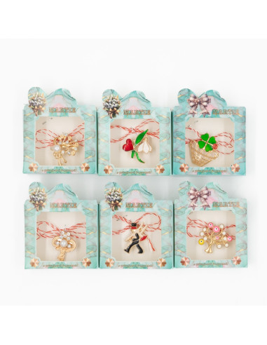 Martisor - Brosa metalica, diverse modele, cosar, ghiocel, gargarita, cos cu flori