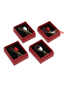 Martisor - ghiocel metalic, cutie carton rosie
