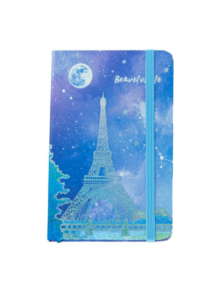 Jurnal A6 CNX 5702-14, 160 pagini, orase europene, coperta carton, cu elastic