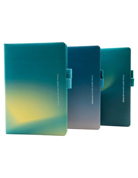Jurnal A5 CNX 6600-13, 160 pagini, degrade, coperta carton, cu suport de pix