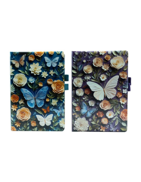 Jurnal A5 CNX 6600-35, 160 pagini, fluturi, coperta carton, cu suport de pix