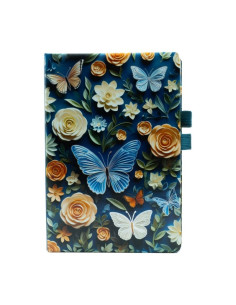 Jurnal A5 CNX 6600-35, 160 pagini, fluturi, coperta carton, cu suport de pix 2