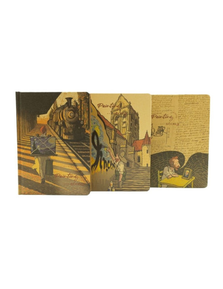 Jurnal B6 CNX Van Gogh CKB6112-2406D, 112 pagini, hartie kraft, coperta material dur