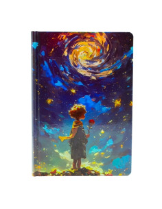 Jurnal A5 CNX JZA5128-2484, 128 pagini, imagini astrale, coperta material dur