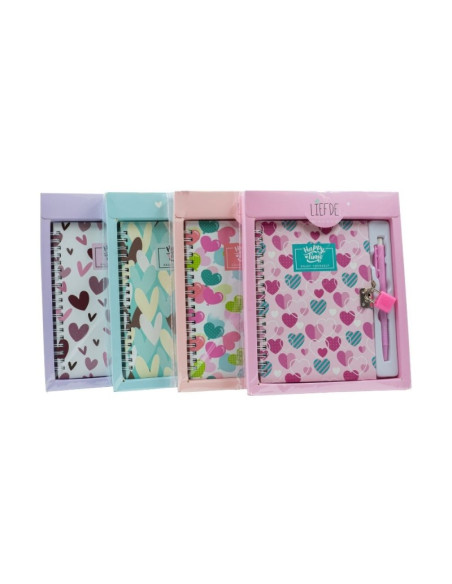 Jurnal CNX HS-32-17, 45 pagini, happy time, cu lacatel si pix, cutie cadou