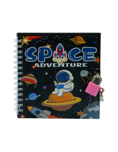 Jurnal CNX S48K-022, 45 pagini, motive spatiale, coperta carton, cu lacatel si spira 2