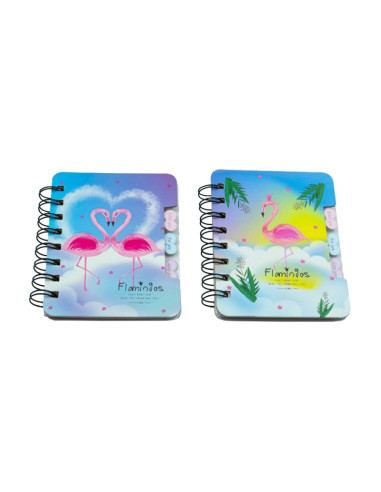 Jurnal CNX XQ-029, A6, 108 pagini, model Flamingo, cu spira