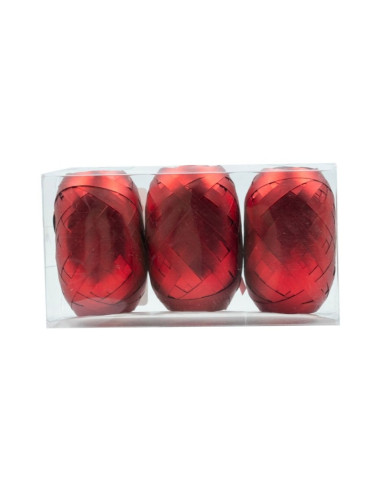 Accesorii creatie - ghem rafie, rosu metalic, 5mm x 10m, set 3 buc, Colorarte